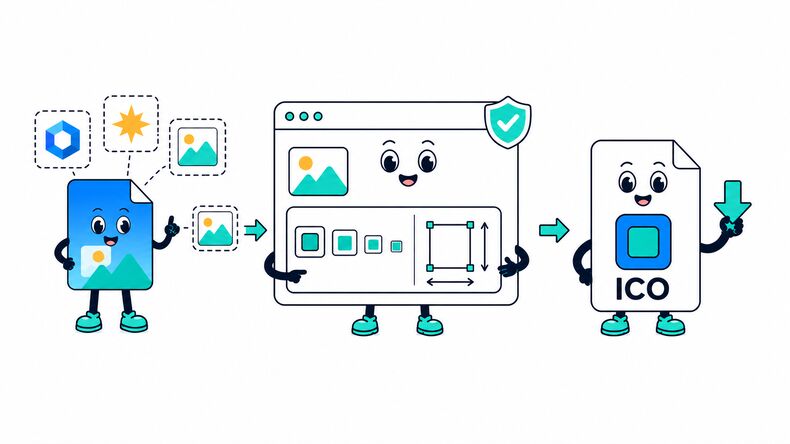 Images converted to ICO files with ZIP download
